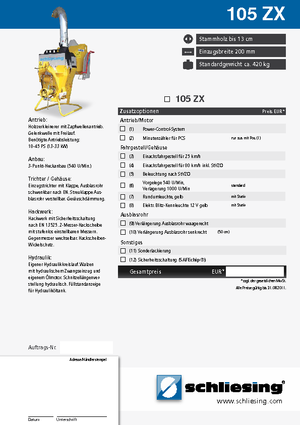 Tocătoare de lemn Schliesing 105 ZX