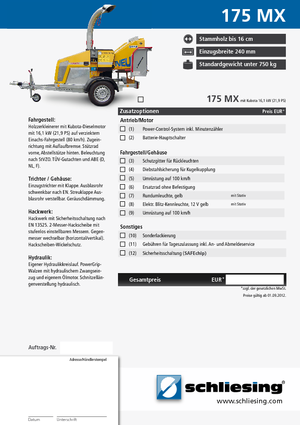 Tocătoare de lemn Schliesing 175 MX