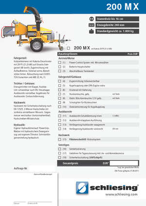 Tocătoare de lemn Schliesing 200 MX