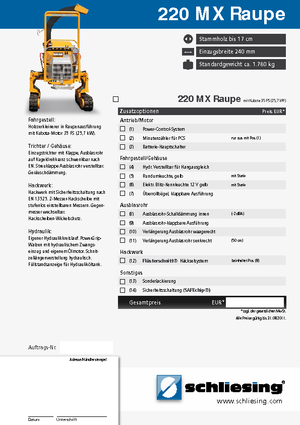 Tocătoare de lemn Schliesing 220 MX Raupe