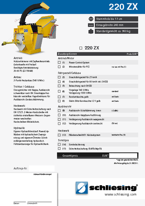 Tocătoare de lemn Schliesing 220 ZX