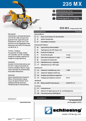 Tocătoare de lemn Schliesing 235 MX