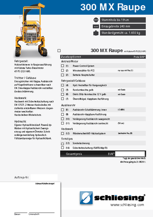 Tocătoare de lemn Schliesing 300 MX Raupe