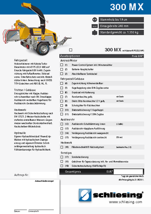 Tocătoare de lemn Schliesing 300 MX
