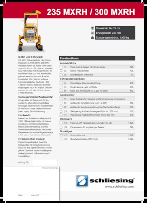 Tocătoare de lemn Schliesing 300 MXRH Raupe