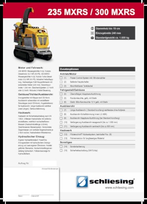Tocătoare de lemn Schliesing 300 MXRS Raupe