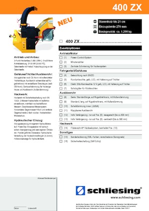 Tocătoare de lemn Schliesing 400 ZX