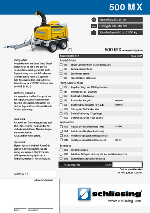Tocătoare de lemn Schliesing 500 MX