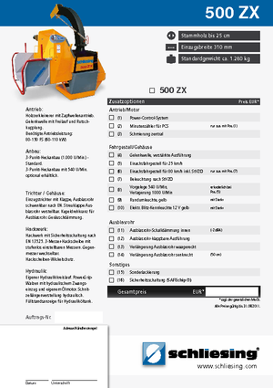 Tocătoare de lemn Schliesing 500 ZX
