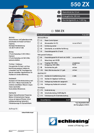 Tocătoare de lemn Schliesing 550 ZX Forst