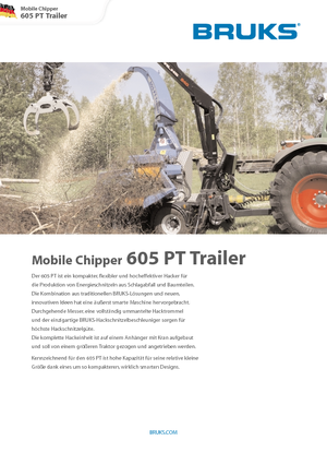 Tocătoare de lemn Bruks 605 PT Trailer