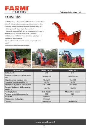 Tocătoare de lemn Farmi CH 180 HF
