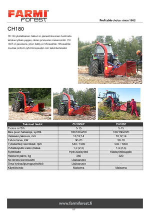 Tocătoare de lemn Farmi CH 180 HF
