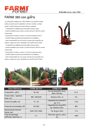 Tocătoare de lemn Farmi CH 380 HFC