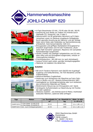Tocătoare de lemn Johli Champ 620 Z