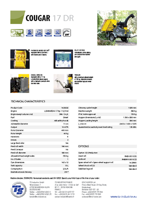 Tocătoare de lemn TS-Industrie Cougar 17 DR