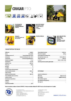 Tocătoare de lemn TS-Industrie Cougar PTO