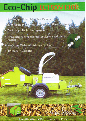 Tocătoare de lemn Green Mech ECM 150 MT 30 D
