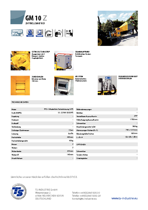 Tocătoare de lemn TS-Industrie GM 10 Z