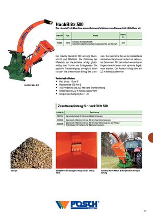 Tocătoare de lemn Posch HackBlitz 500/100 Z-W-D
