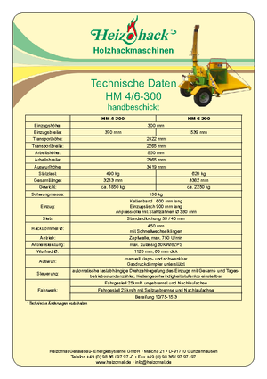 Tocătoare de lemn Heizohack HM 4-300