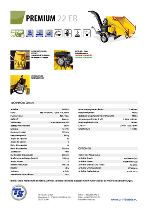 Tocătoare de lemn TS-Industrie Premium 22 ER