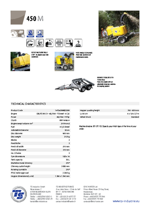 Tocătoare de lemn TS-Industrie TS 450 M