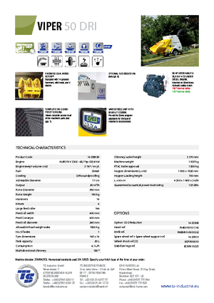 Tocătoare de lemn TS-Industrie Viper 50 DRI