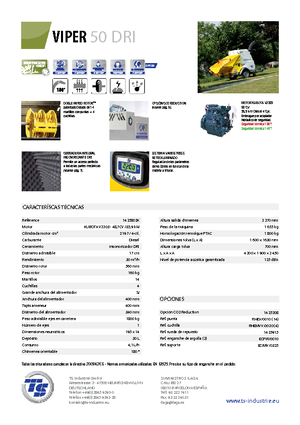 Tocătoare de lemn TS-Industrie Viper 50 DRI