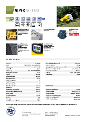 Tocătoare de lemn TS-Industrie Viper 50 DRI