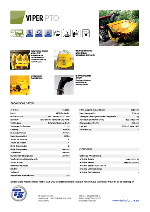 Tocătoare de lemn TS-Industrie Viper PTO