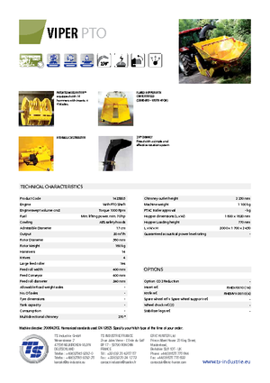 Tocătoare de lemn TS-Industrie Viper PTO