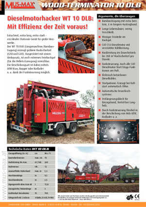 Tocătoare de lemn MUS-MAX Wood-Terminator 10 DLB