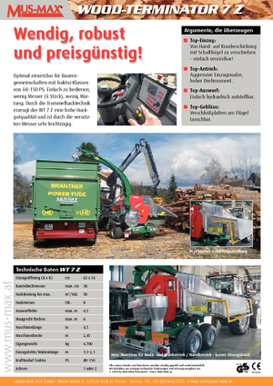Tocătoare de lemn MUS-MAX Wood-Terminator 7 Z