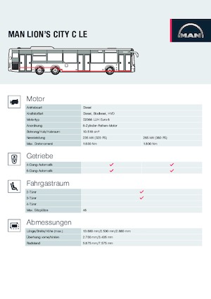 Autobuze urbane MAN Lion’s City C LE