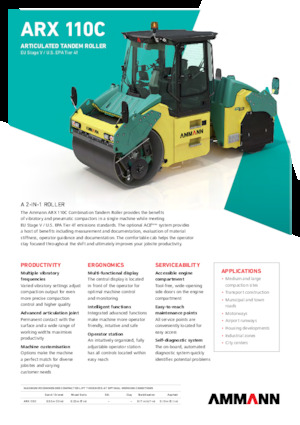 Cilindri compactori în tandem Ammann ARX 110 C