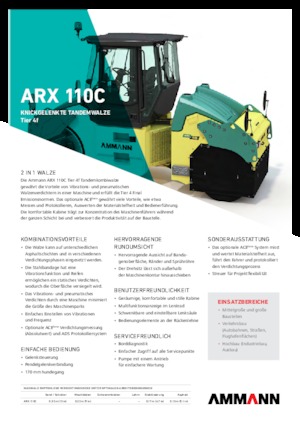 Cilindri compactori în tandem Ammann ARX 110 C T4f