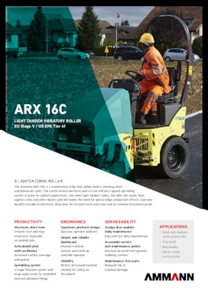 Cilindri compactori în tandem Ammann ARX 16 C T4f