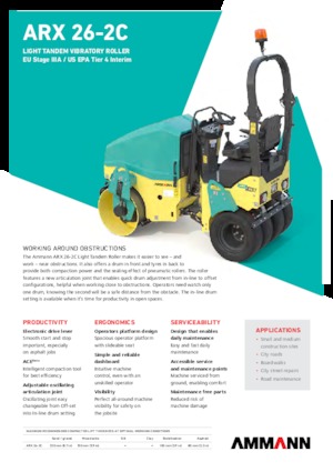 Cilindri compactori în tandem Ammann ARX 26-2C T4f