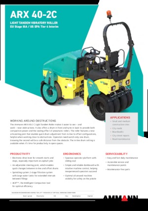 Cilindri compactori în tandem Ammann ARX 40-2 C T4f