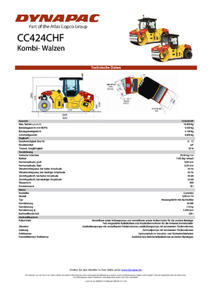 Cilindri compactori în tandem Dynapac CC 424 C HF