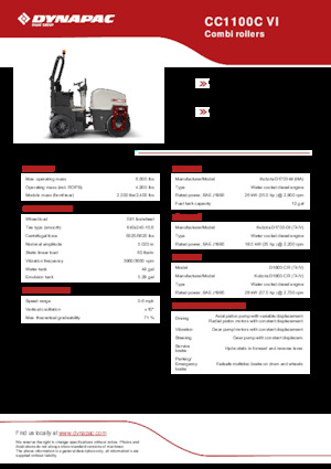 Cilindri compactori în tandem Dynapac CC1100C VI