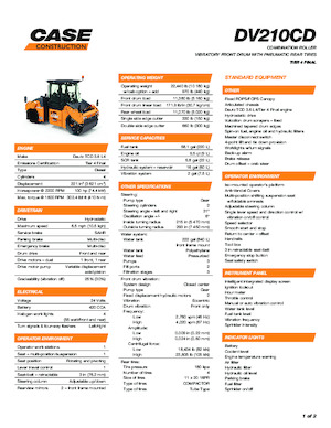 Cilindri compactori în tandem Case DV210CD