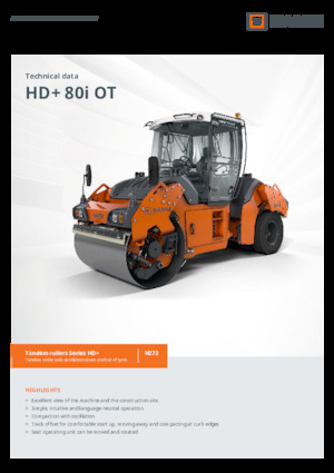 Cilindri compactori în tandem Hamm HD+ 80i OT