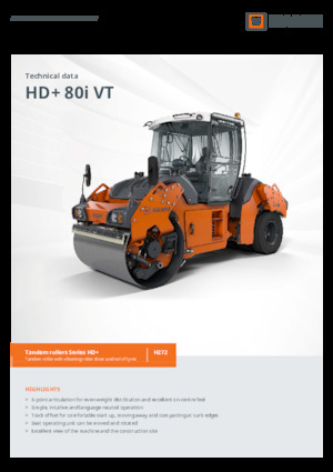 Cilindri compactori în tandem Hamm HD+ 80i VT