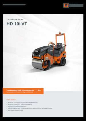 Cilindri compactori în tandem Hamm HD 10i VT