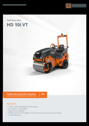 Cilindri compactori în tandem Hamm HD 10i VT