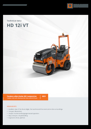 Cilindri compactori în tandem Hamm HD 12i VT