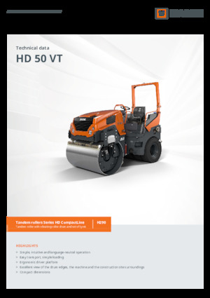 Cilindri compactori în tandem Hamm HD 50 VT