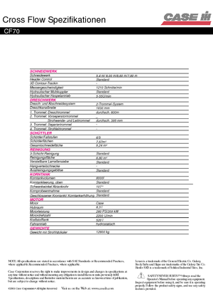 Combine agricole Case IH CF 70 Cross Flow A3